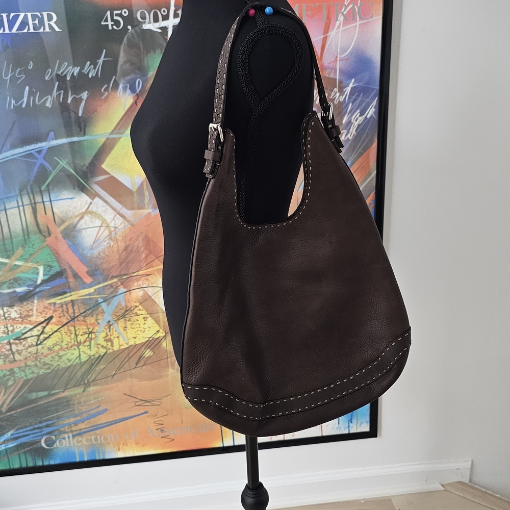 Fendi Dark Brown Leather Shoulder Bag